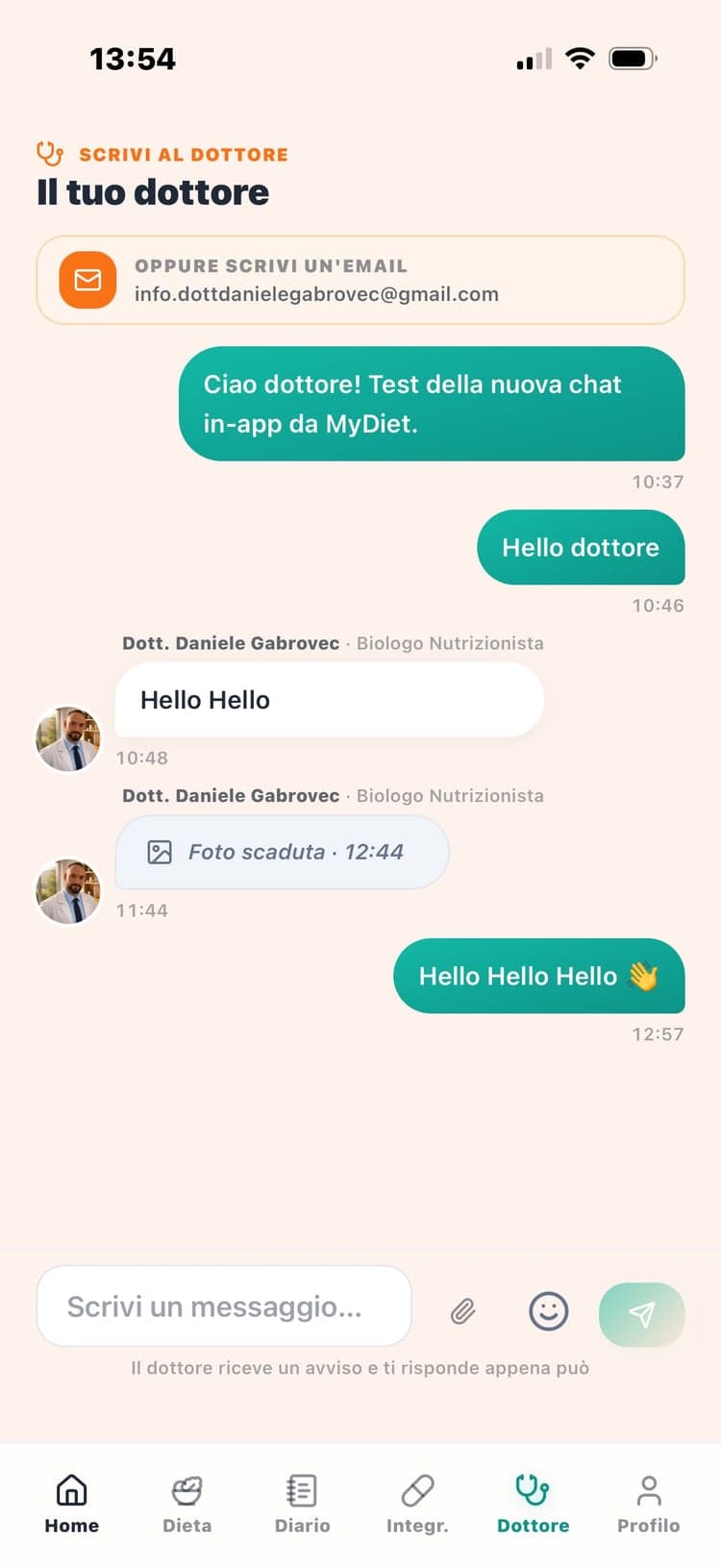 MyDiet chat dottore